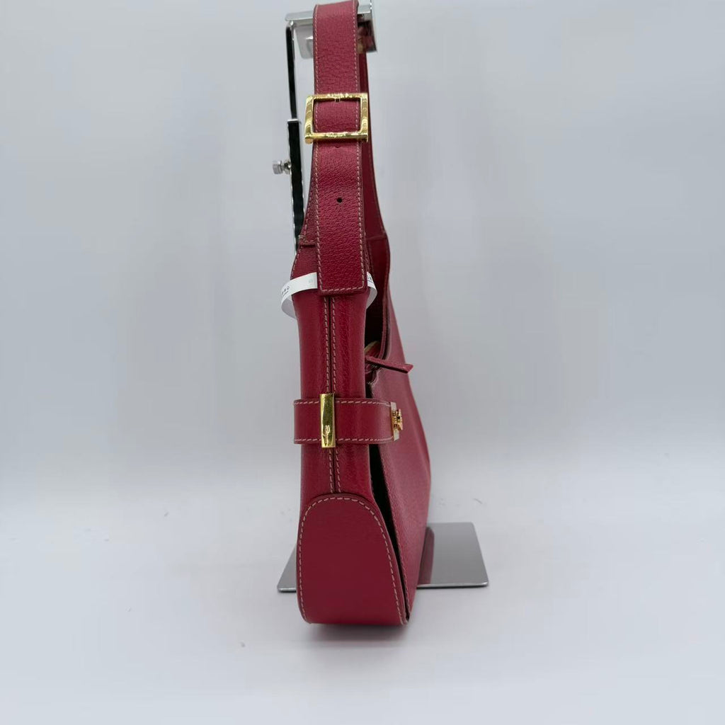 red leather Gancini shoulder bag