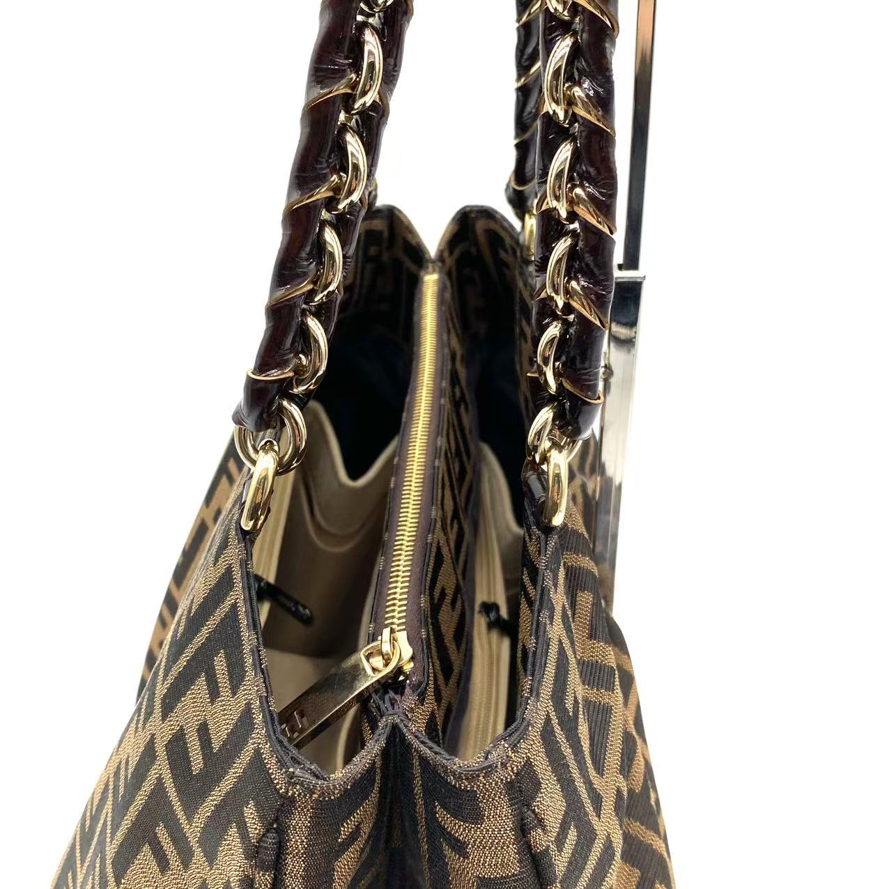 Fendi Canvas Shoulder Bag Large