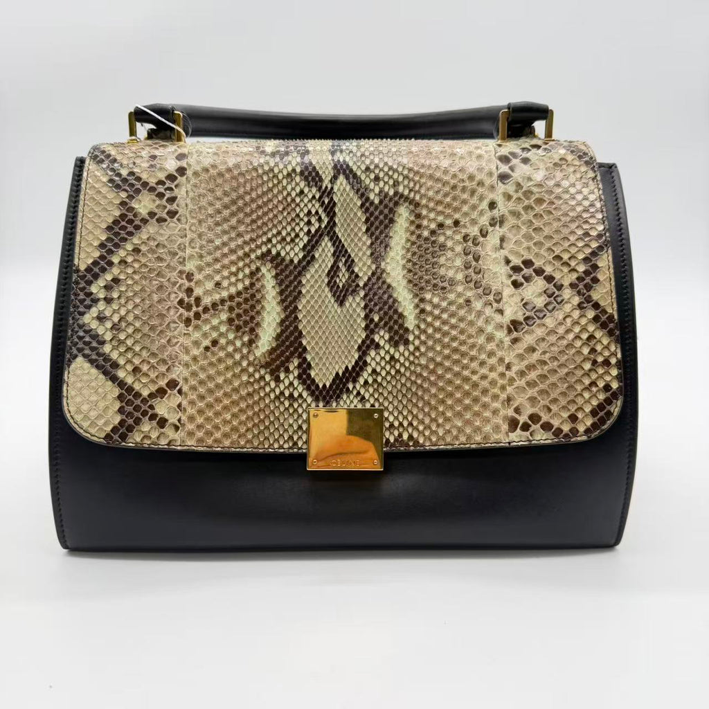 Trapeze Medium Handbag Python Suede Twins