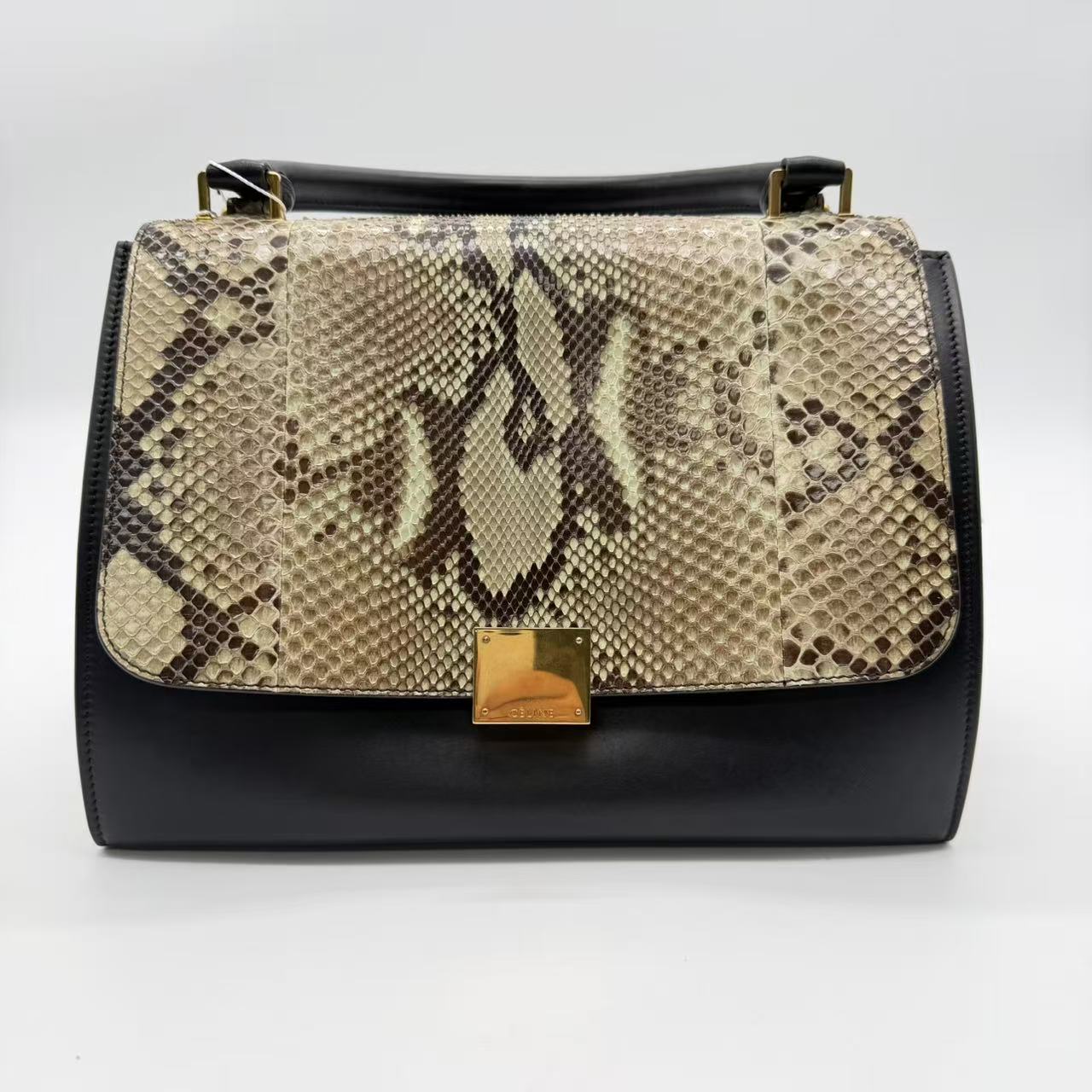 Trapeze Medium Handbag Python Suede Twins