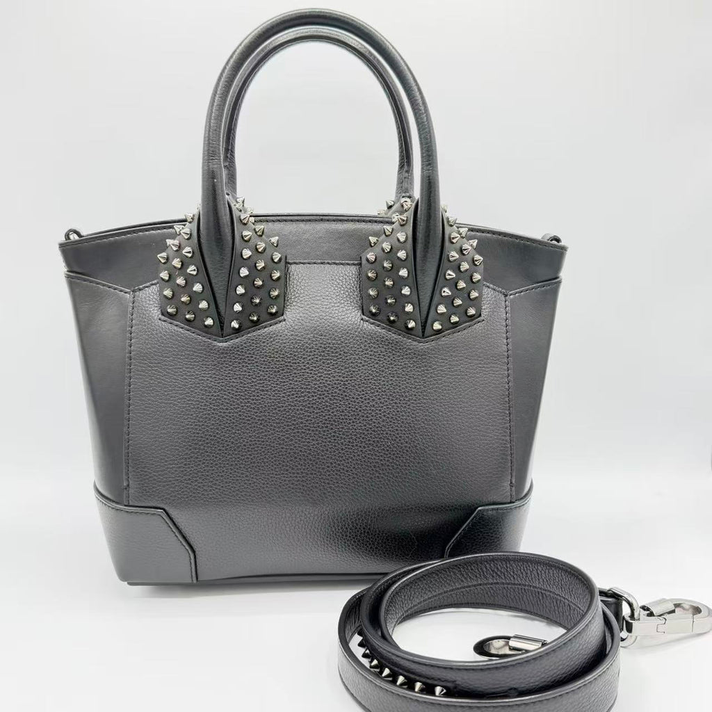 Black Pebbled Leather Eloise Small Satchel Bag