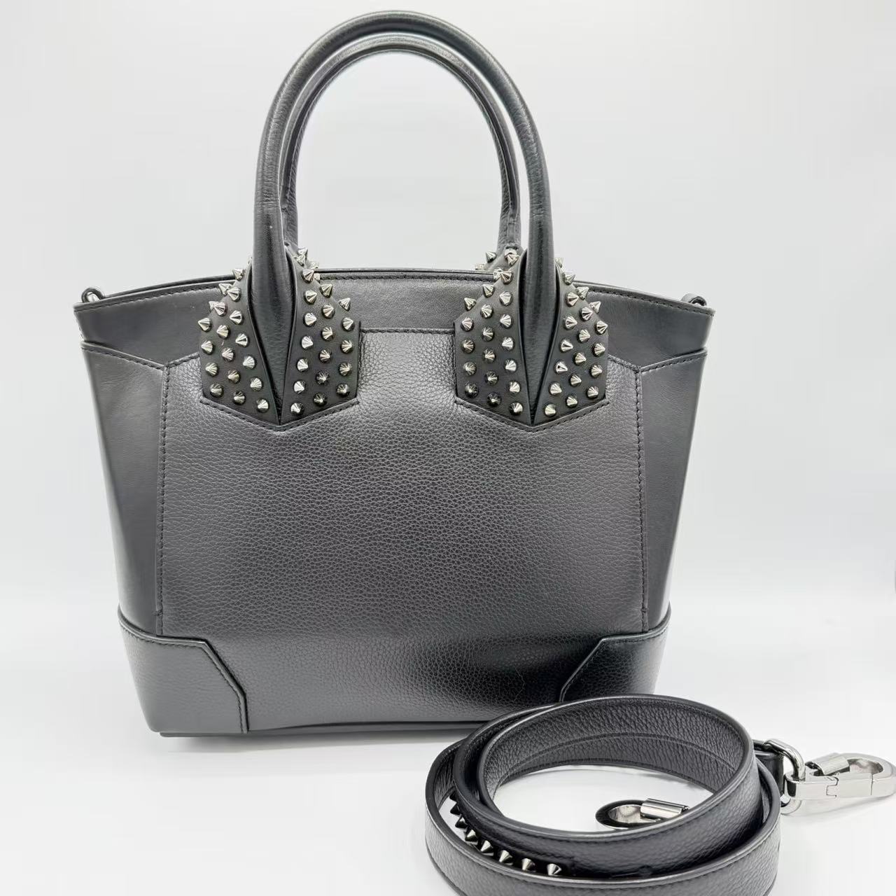 Black Pebbled Leather Eloise Small Satchel Bag