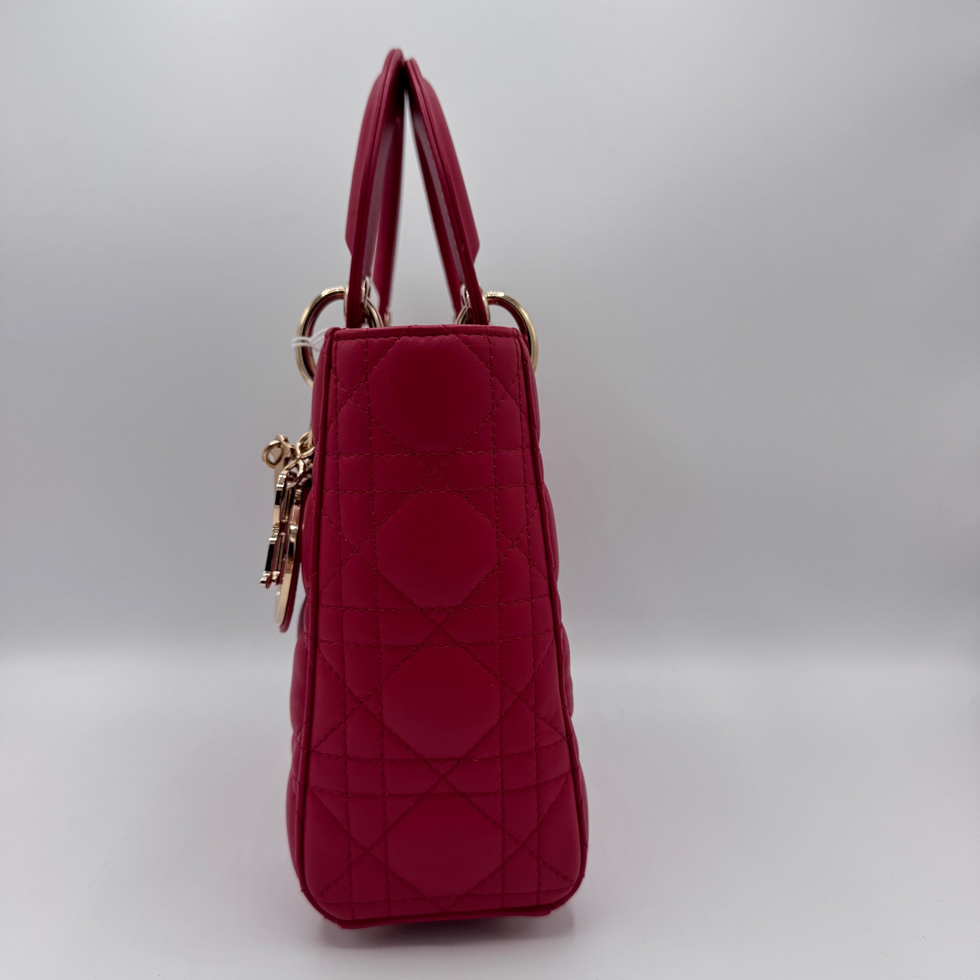 Christian Dior- Lambskin Cannage Small My ABCDior Lady Dior Red