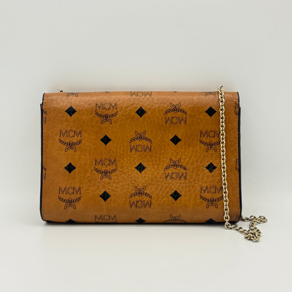 Visetos Studded Chain Wallet Cognac