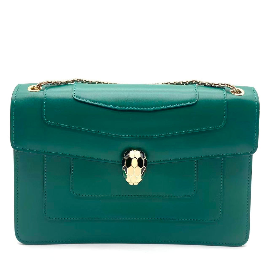 Calfskin Serpenti Forever Shoulder Bag Emerald Green