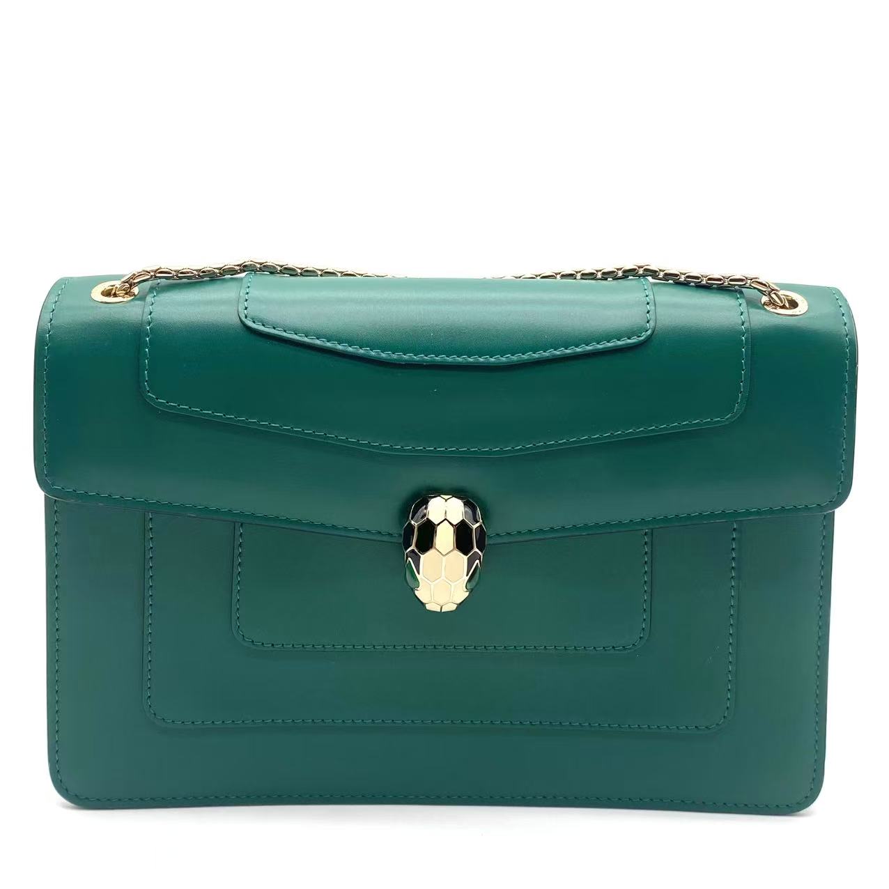Calfskin Serpenti Forever Shoulder Bag Emerald Green