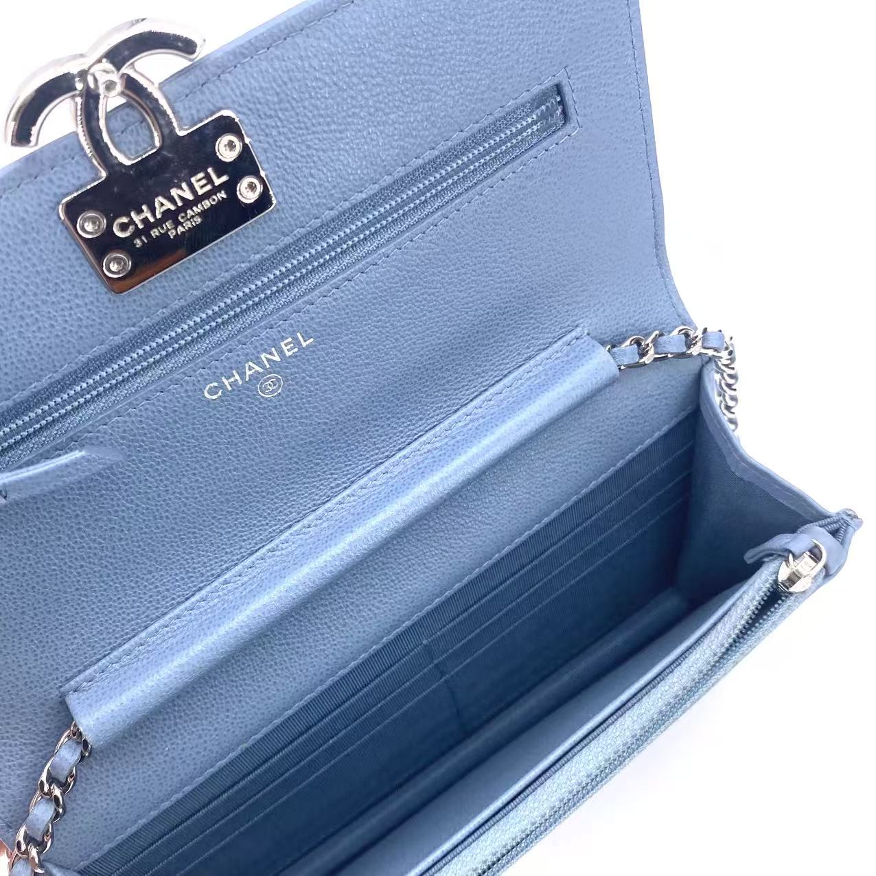 Wallet On Chain leather handbag