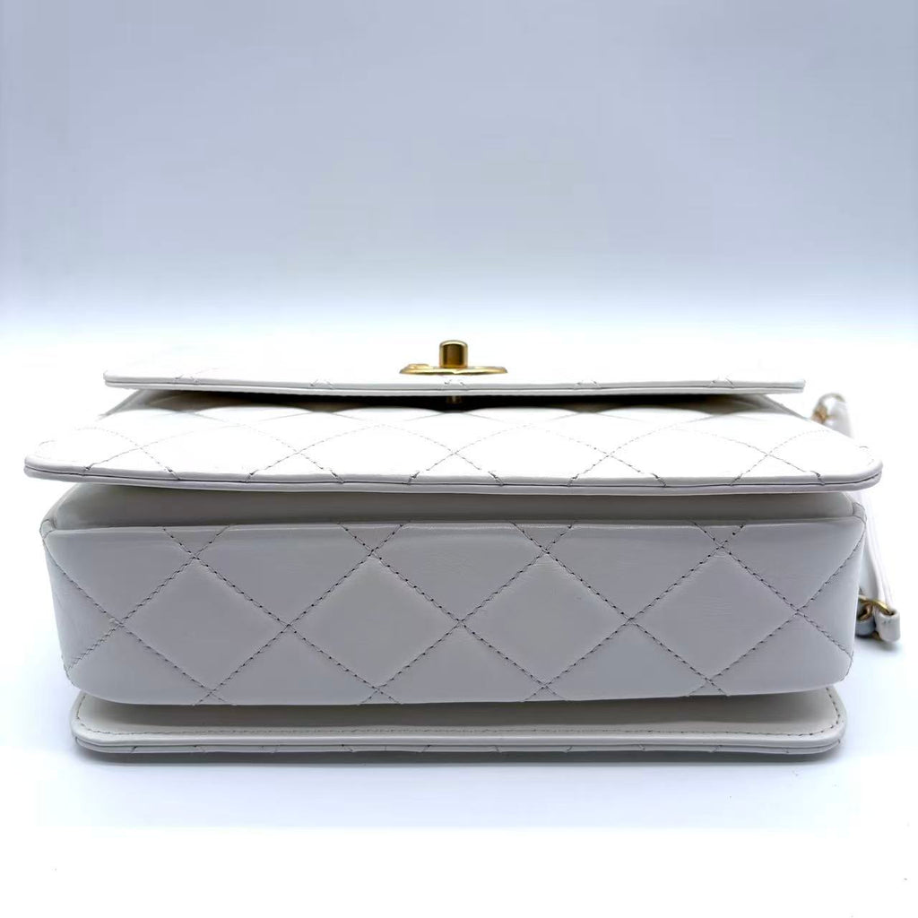 Top Handle Wallet on Chain Quilted Lambskin