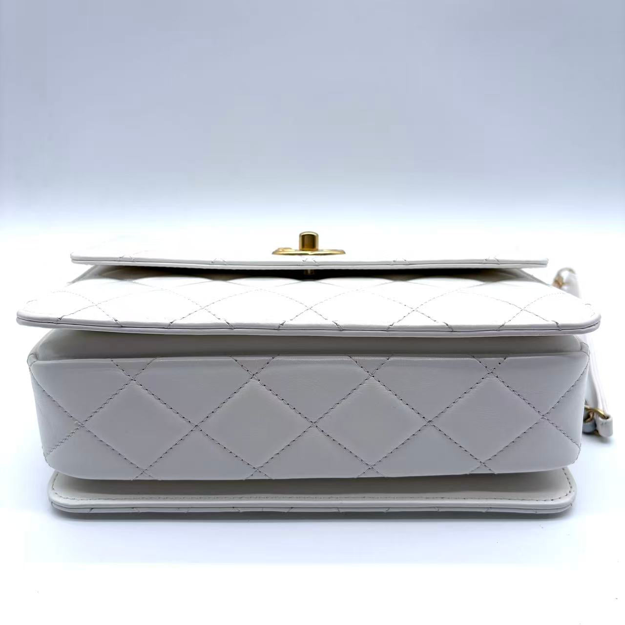 Top Handle Wallet on Chain Quilted Lambskin