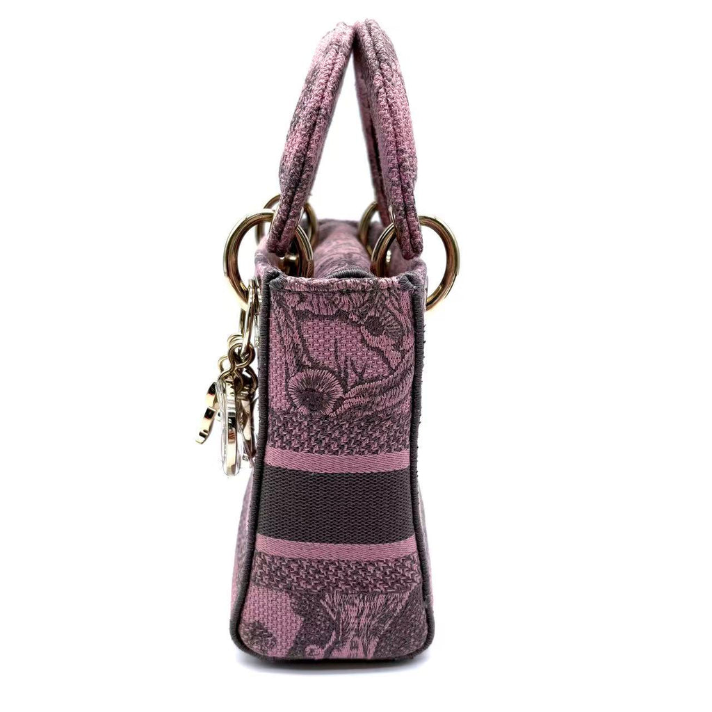 Lady D-Lite Bag Embroidered Canvas Mini