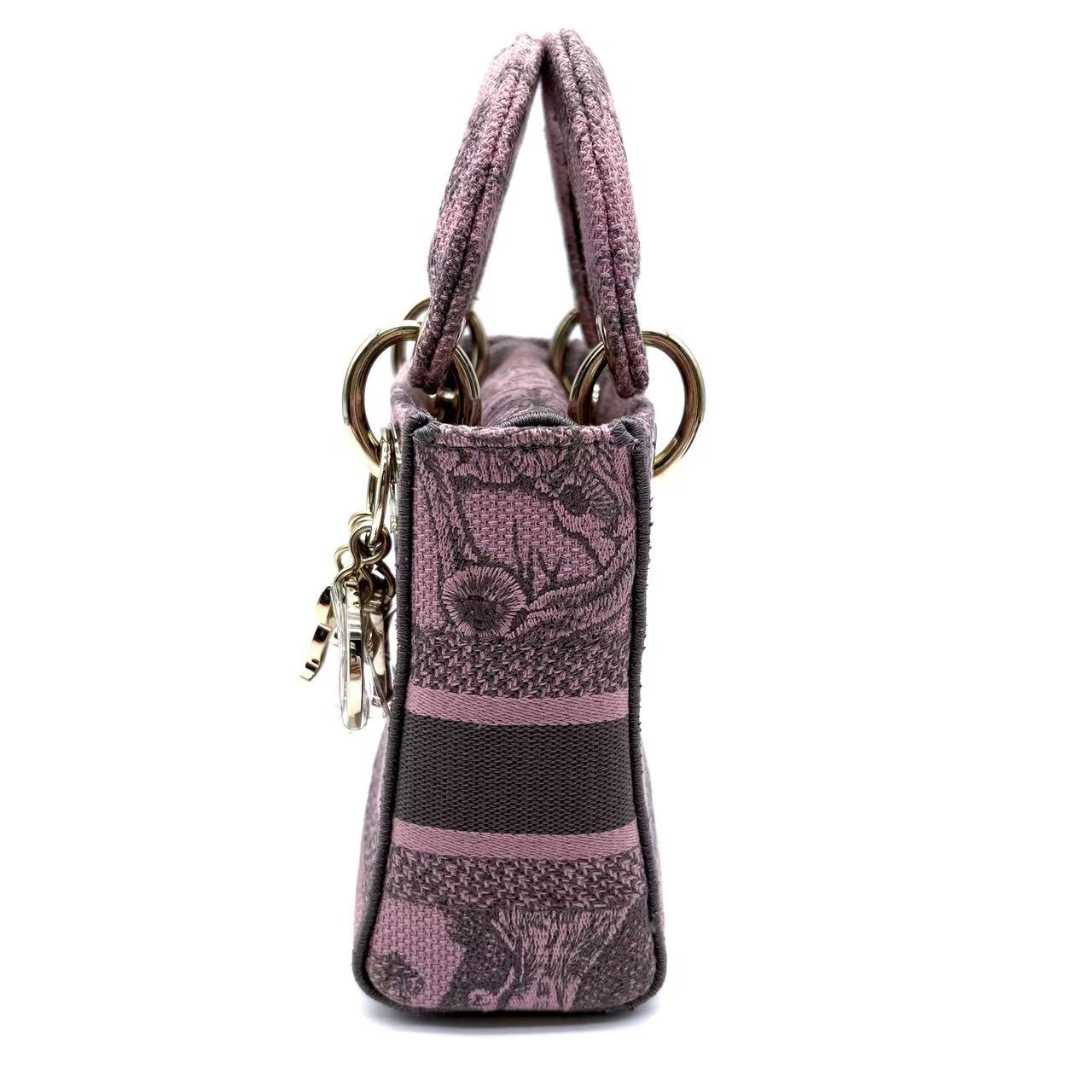 Lady D-Lite Bag Embroidered Canvas Mini