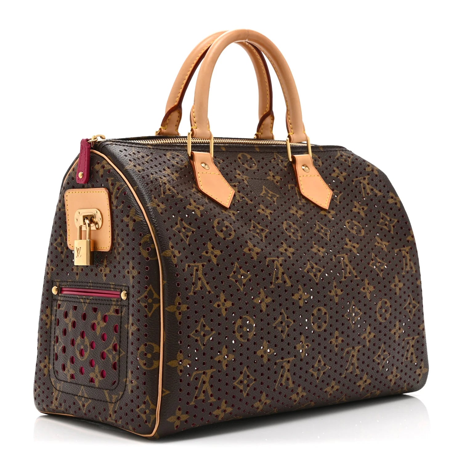 Louis Vuitton Limited Edition Fuchsia Monogram Perforated Speedy 30 Bag twins B22366