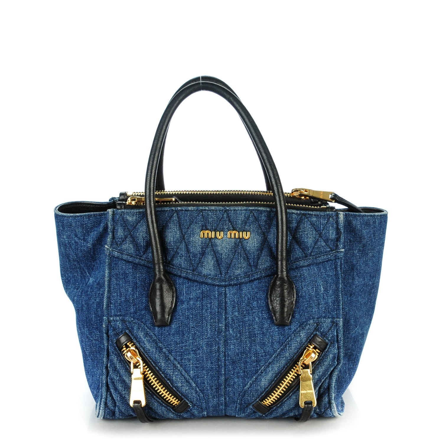 Denim Matelasse Biker Tote Avio twins