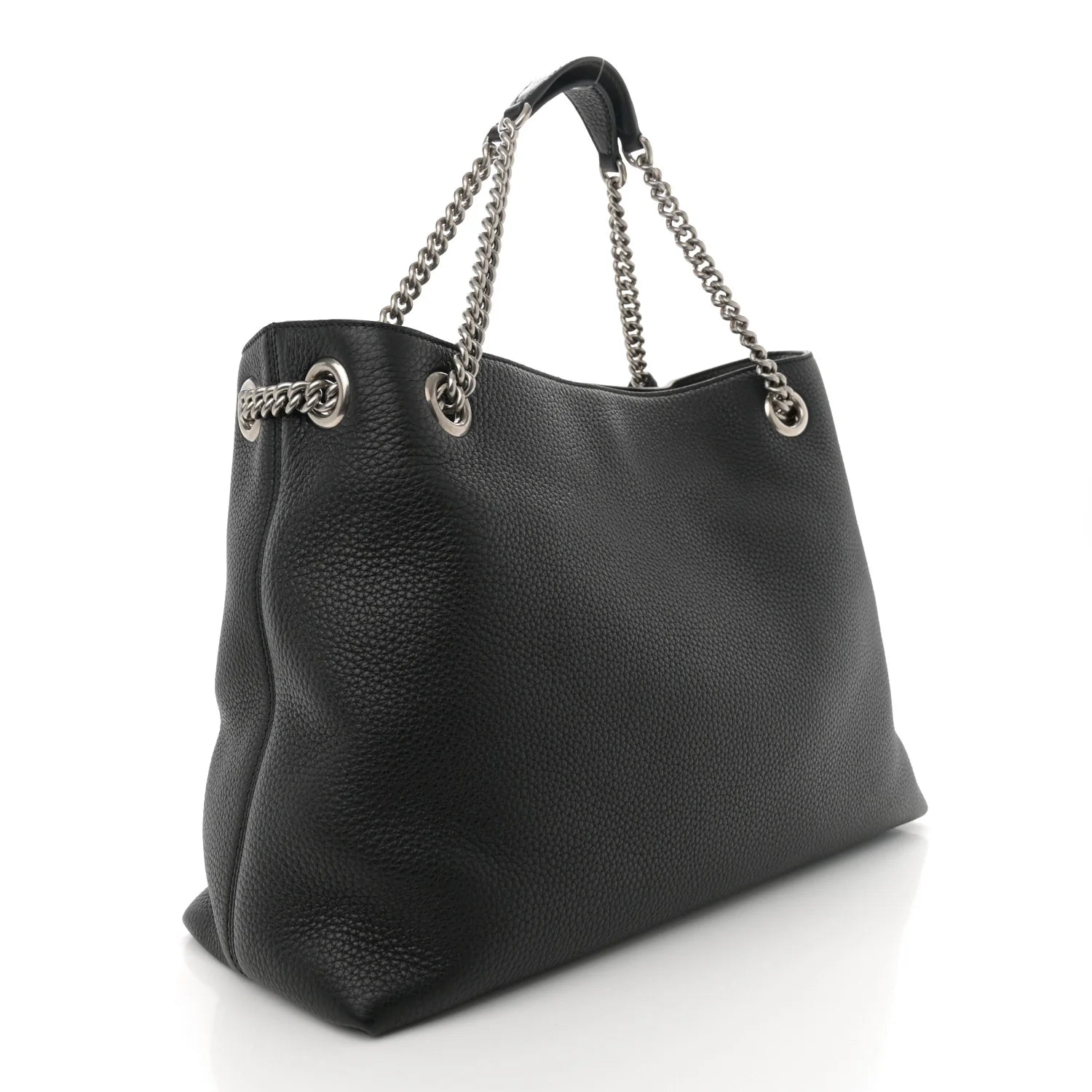 Pebbled Calfskin Studded Medium Soho Chain Limited Pearl Edition Shoulder Bag Black Twins