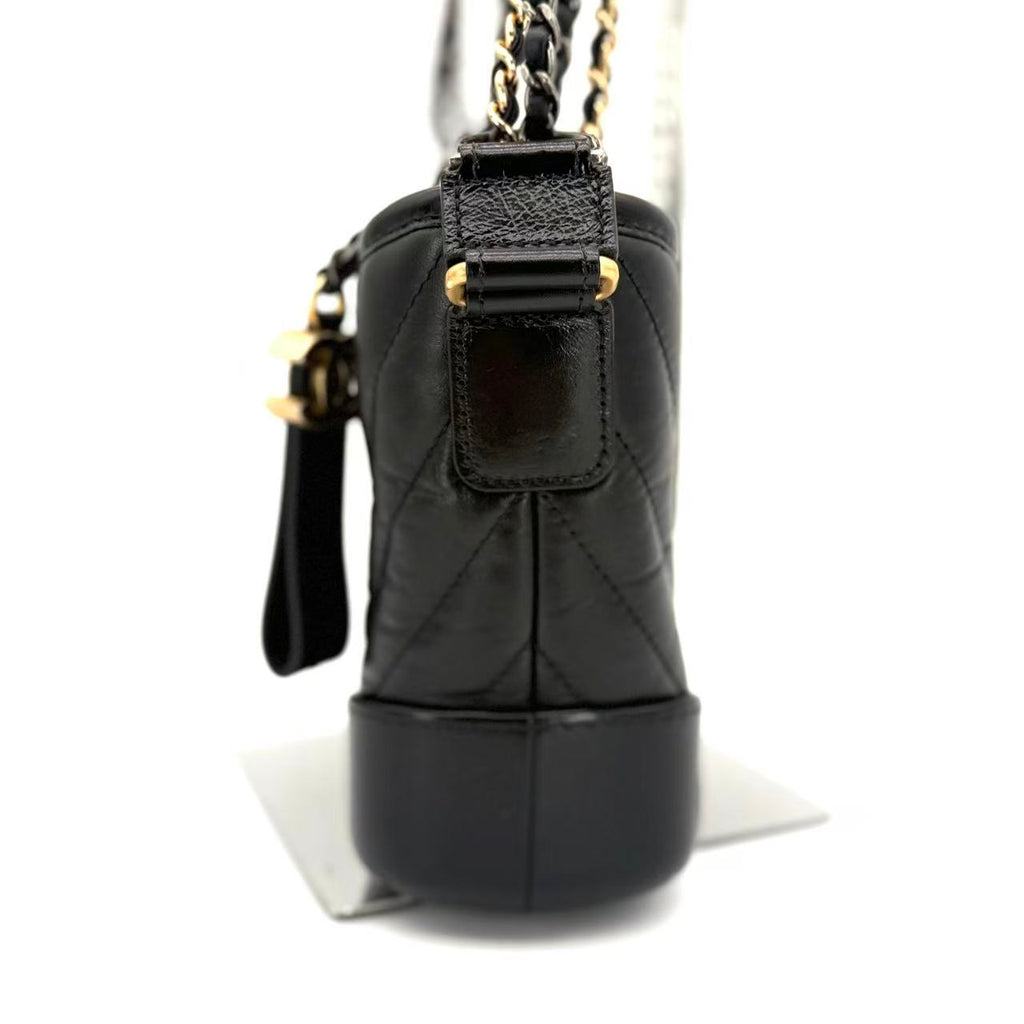 Gabrielle Hobo Chevron Aged Calfskin Small