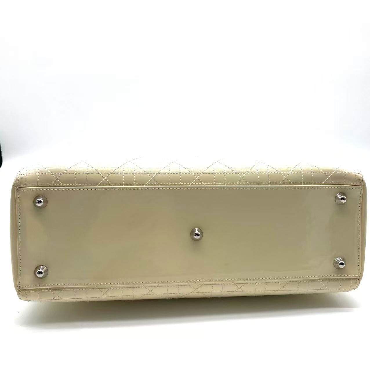 Lady Dior Bag Cannage Quilt Patent Large
