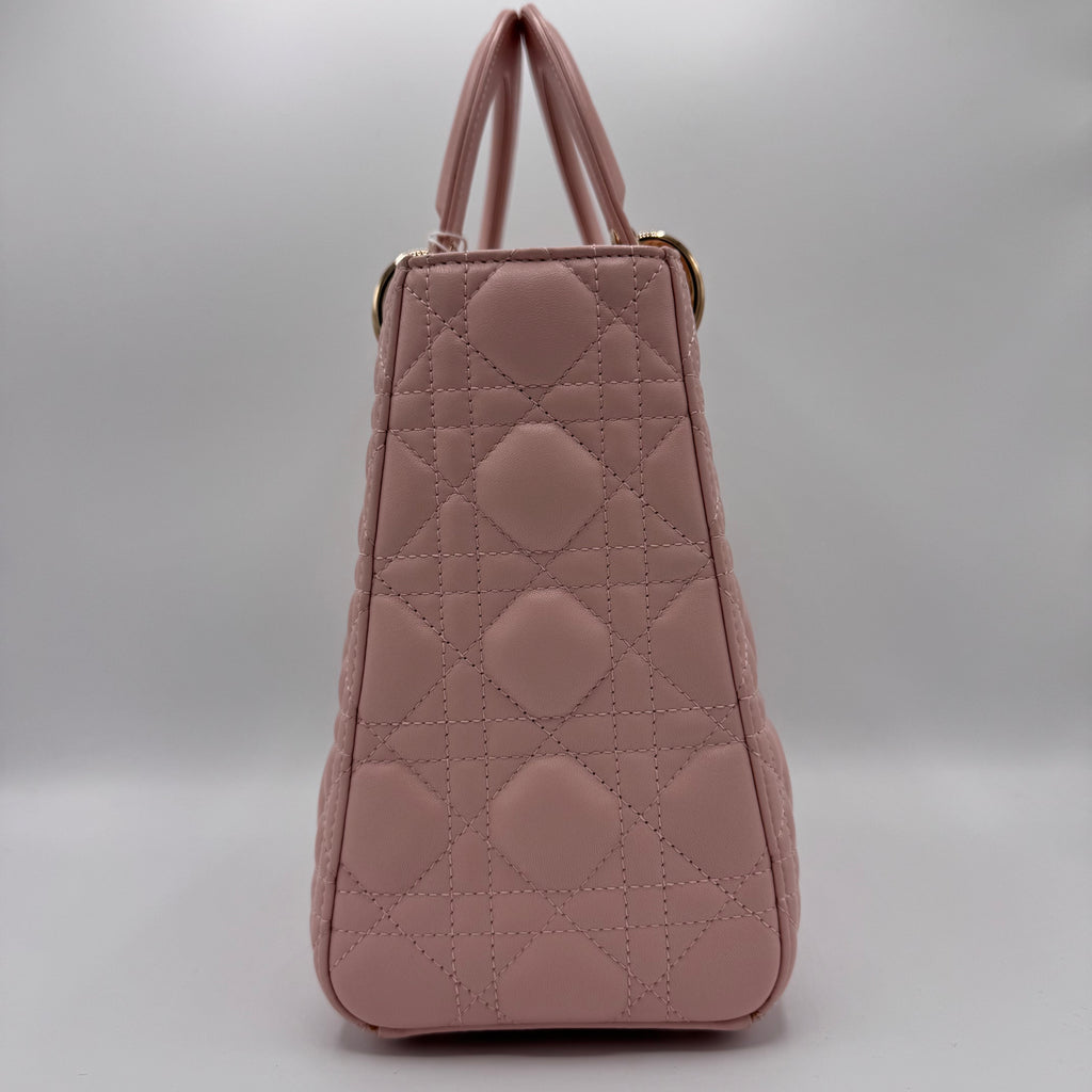 Christian Dior - Pearly Lambskin Cannage Lady Dior Lotus