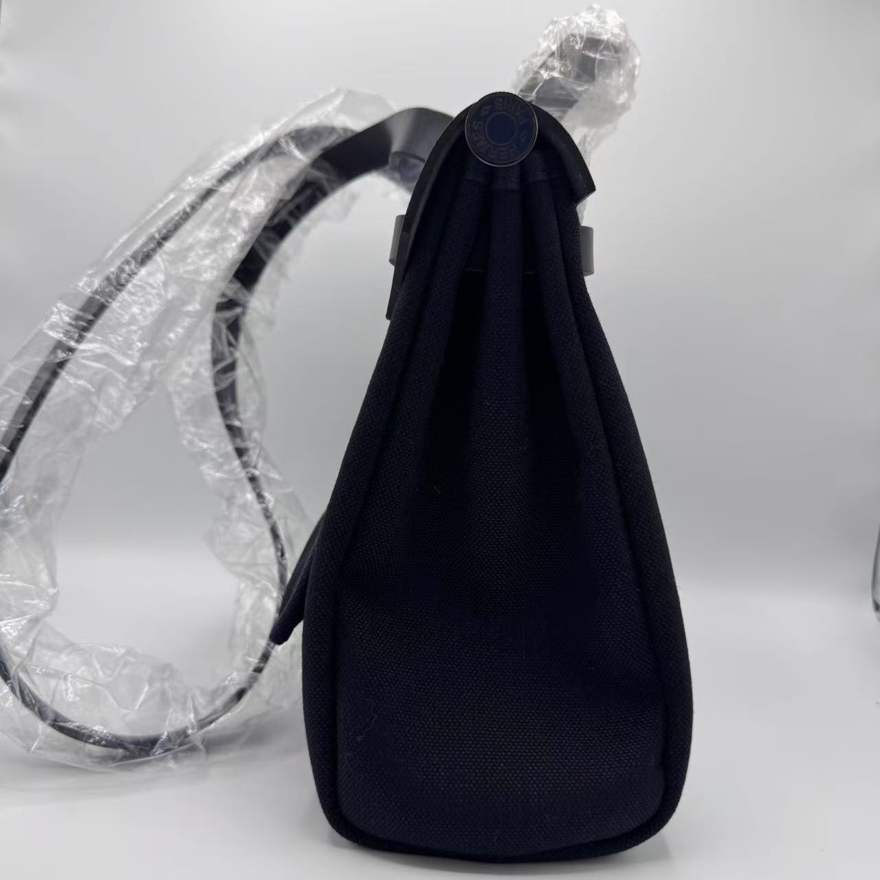 Hermès- Military Toile Vache Hunter Herbag Zip  PM Bleu Marine Black