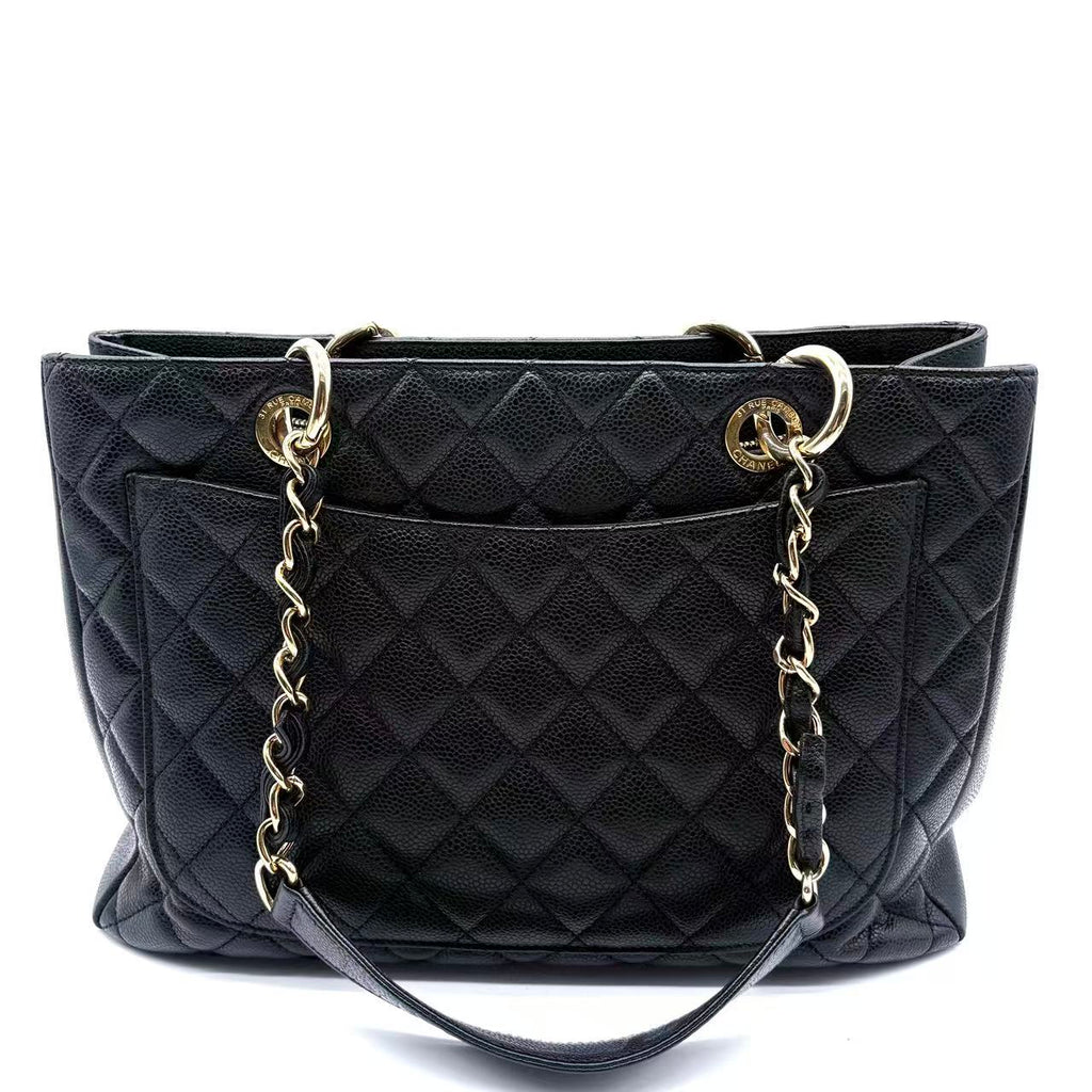 Grand Shopping Tote Quilted Caviar