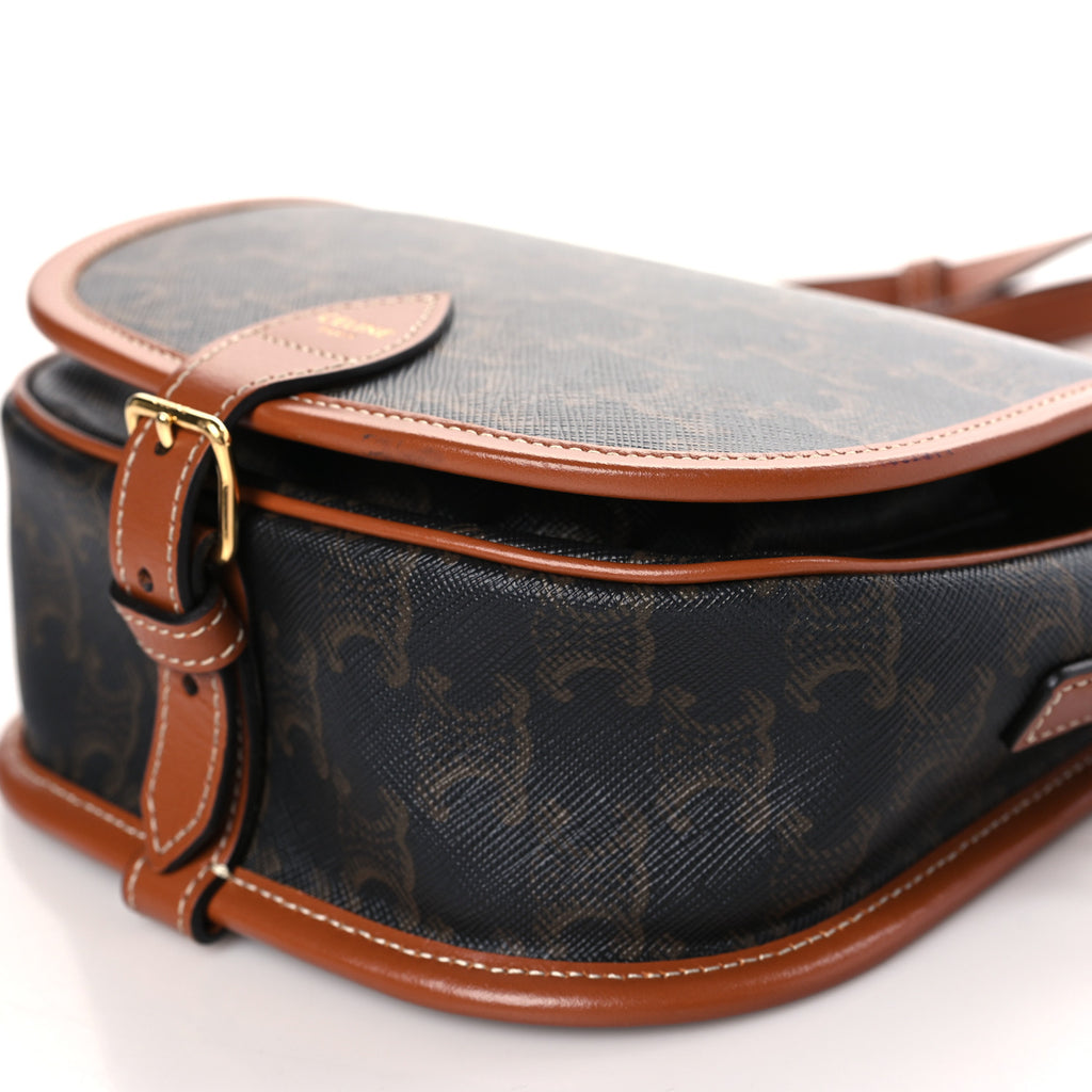 Triomphe Canvas Medium Folco Bag Tan Twins