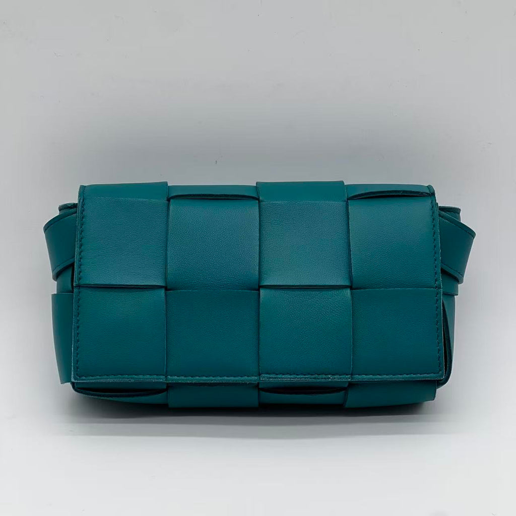 Cassette leather Handbag Blue