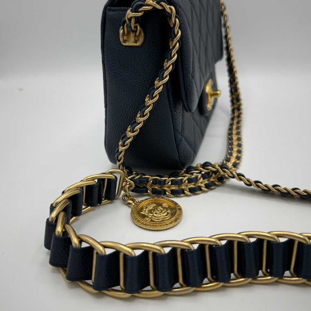 Chain Soul Flap Bag Quilted Caviar Mini