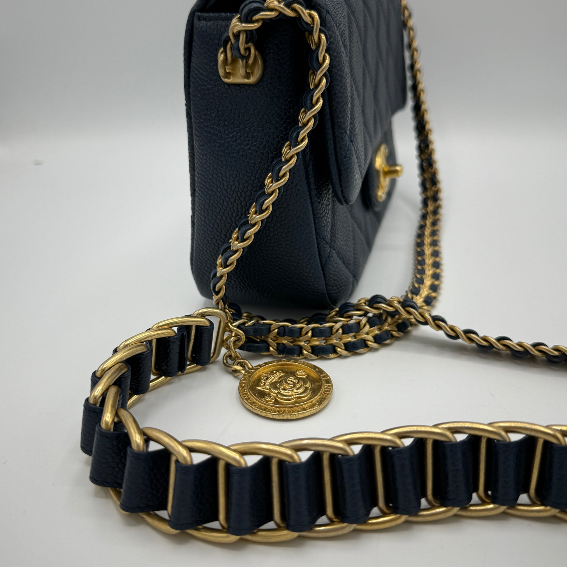 Chain Soul Flap Bag Quilted Caviar Mini