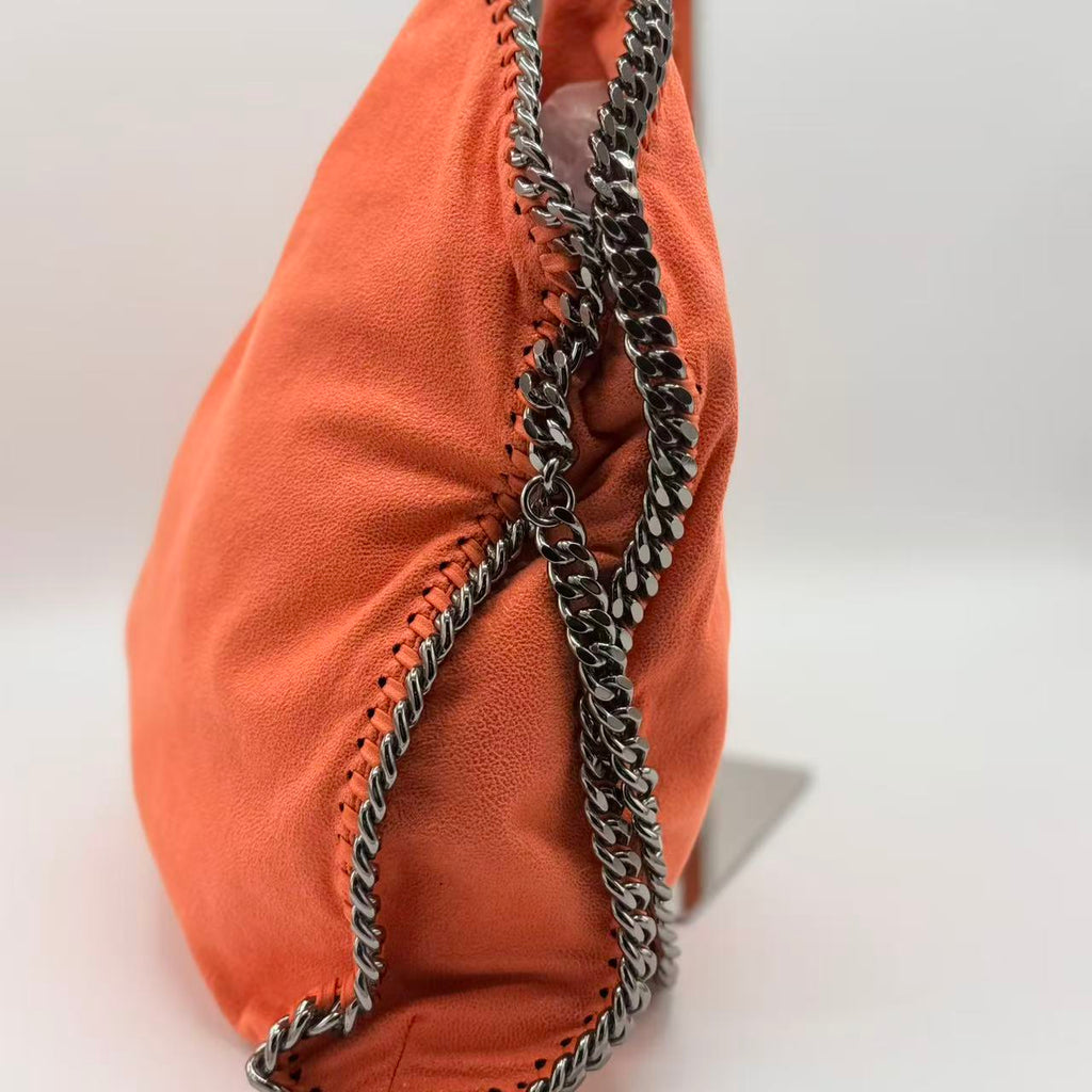 Shaggy Deer Mini Falabella Fold Over Tote Orange