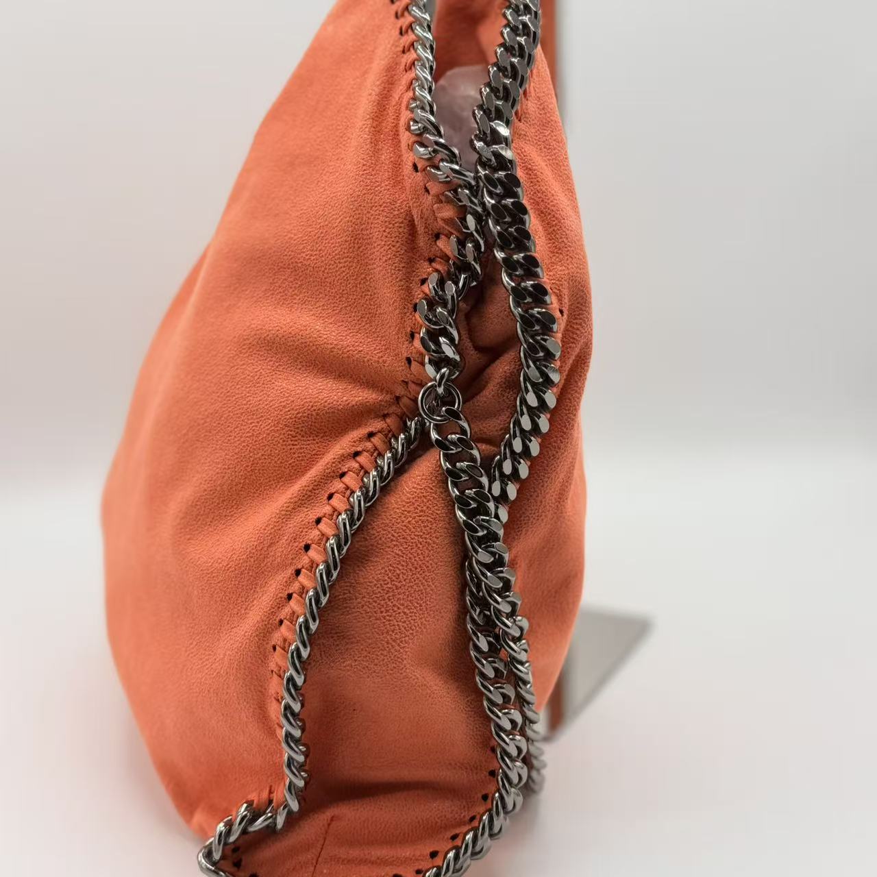 Shaggy Deer Mini Falabella Fold Over Tote Orange