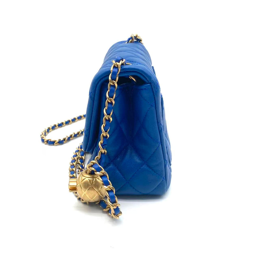 Pearl Crush Square Flap Bag Quilted Lambskin Mini