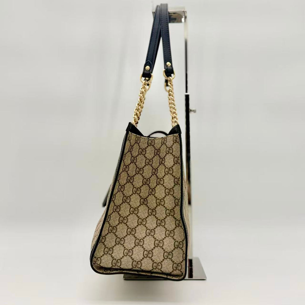 Padlock Chain Tote GG Coated Canvas with Leather Medium