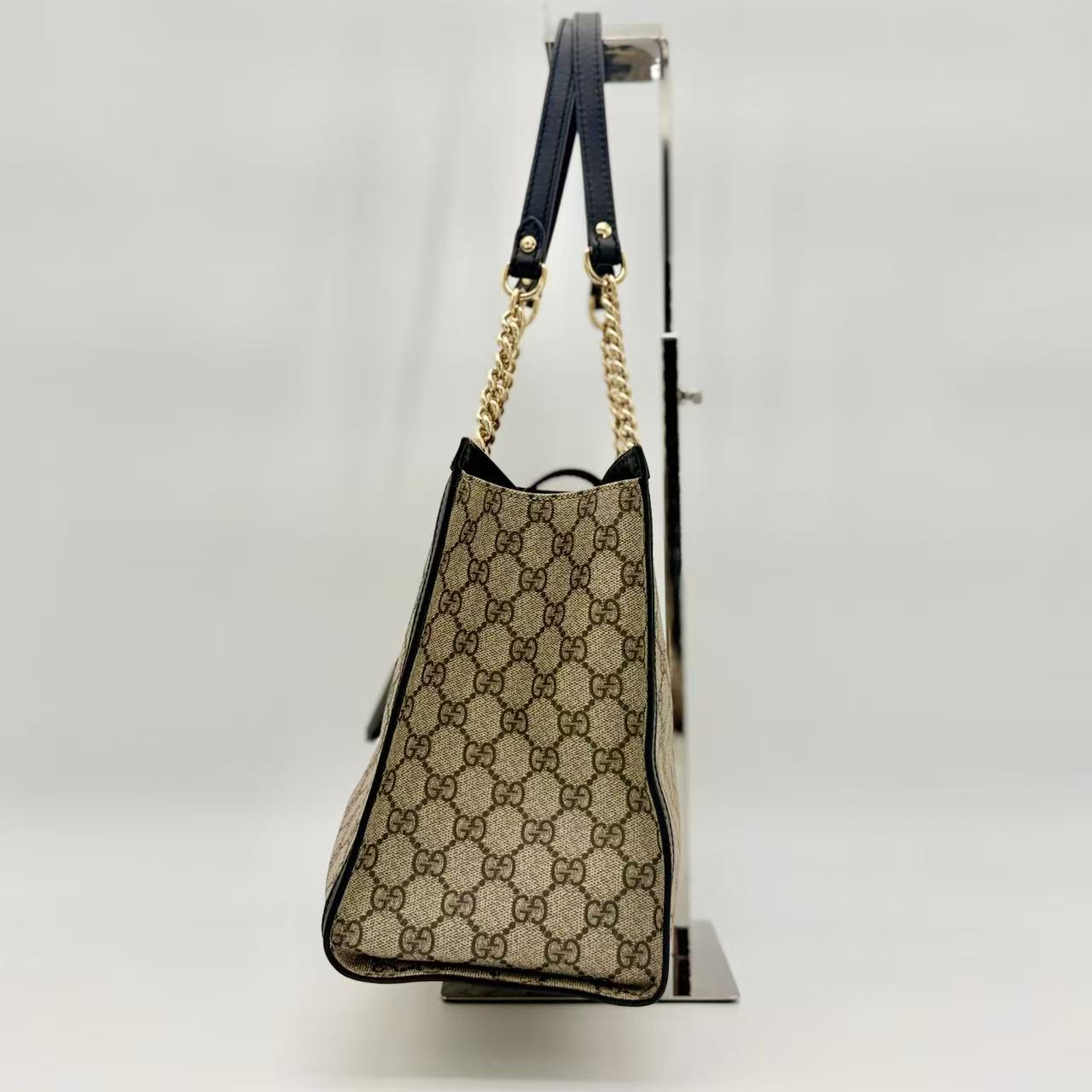 Padlock Chain Tote GG Coated Canvas with Leather Medium