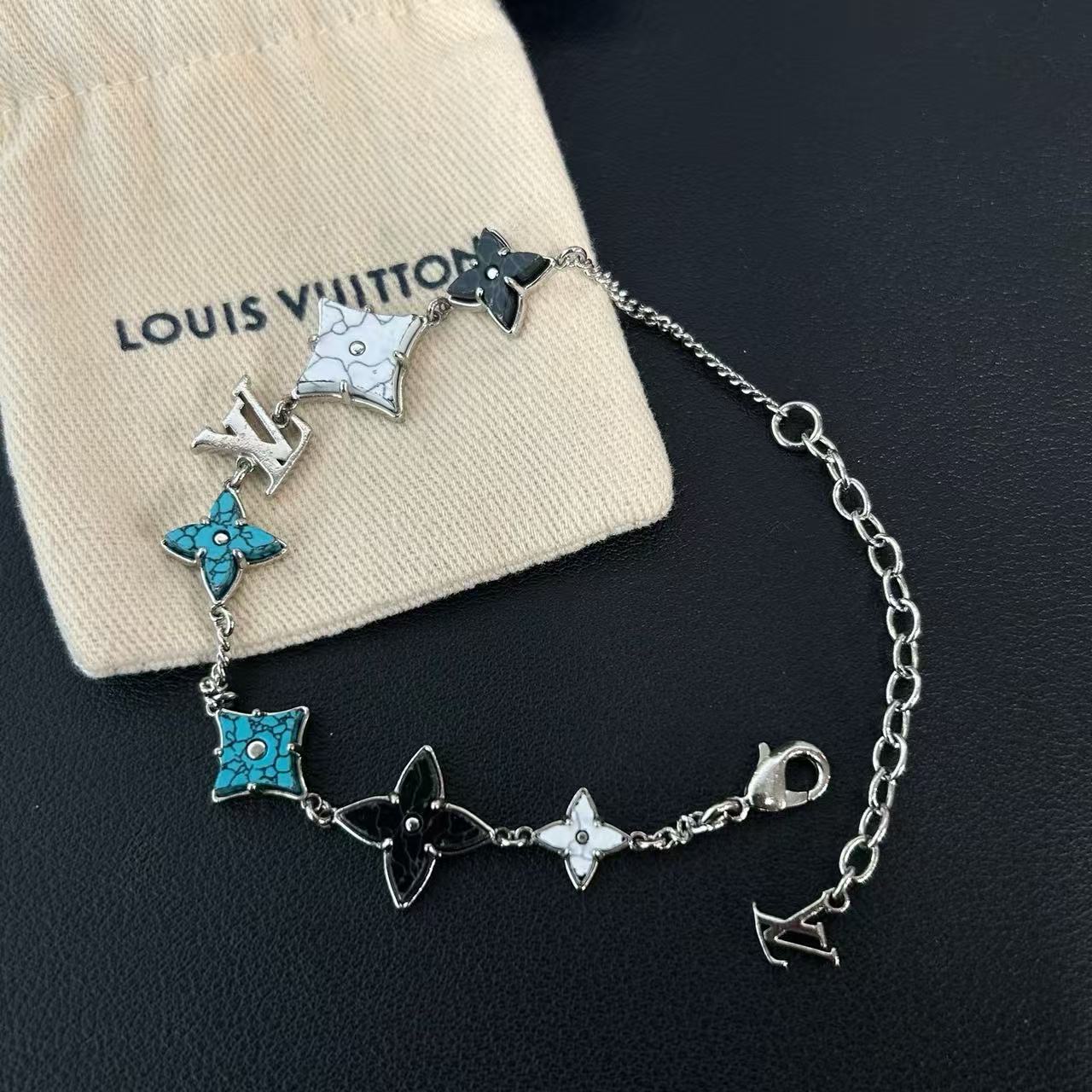 Louis Vuitton Monogram Big Party Link Charm Bracelet twins LDJ4295