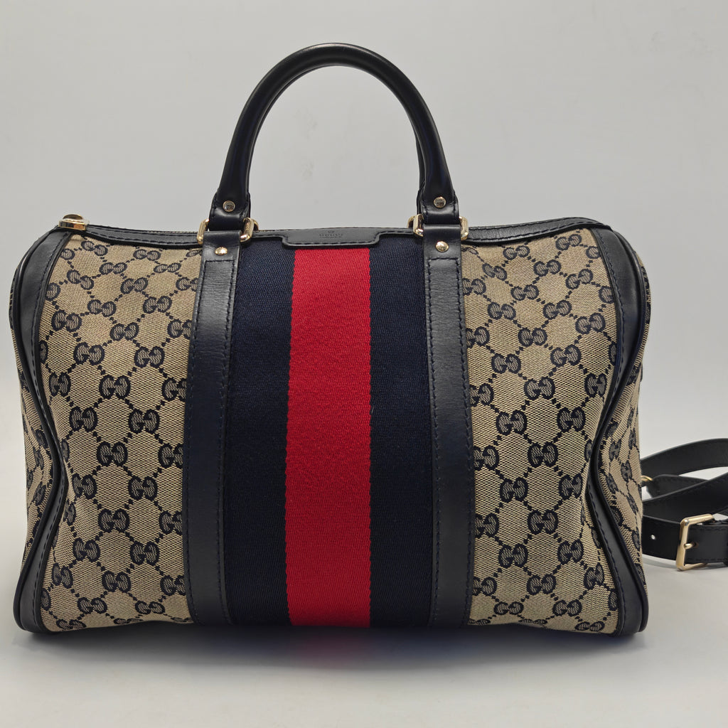 Vintage Web Boston Bag GG Canvas Medium