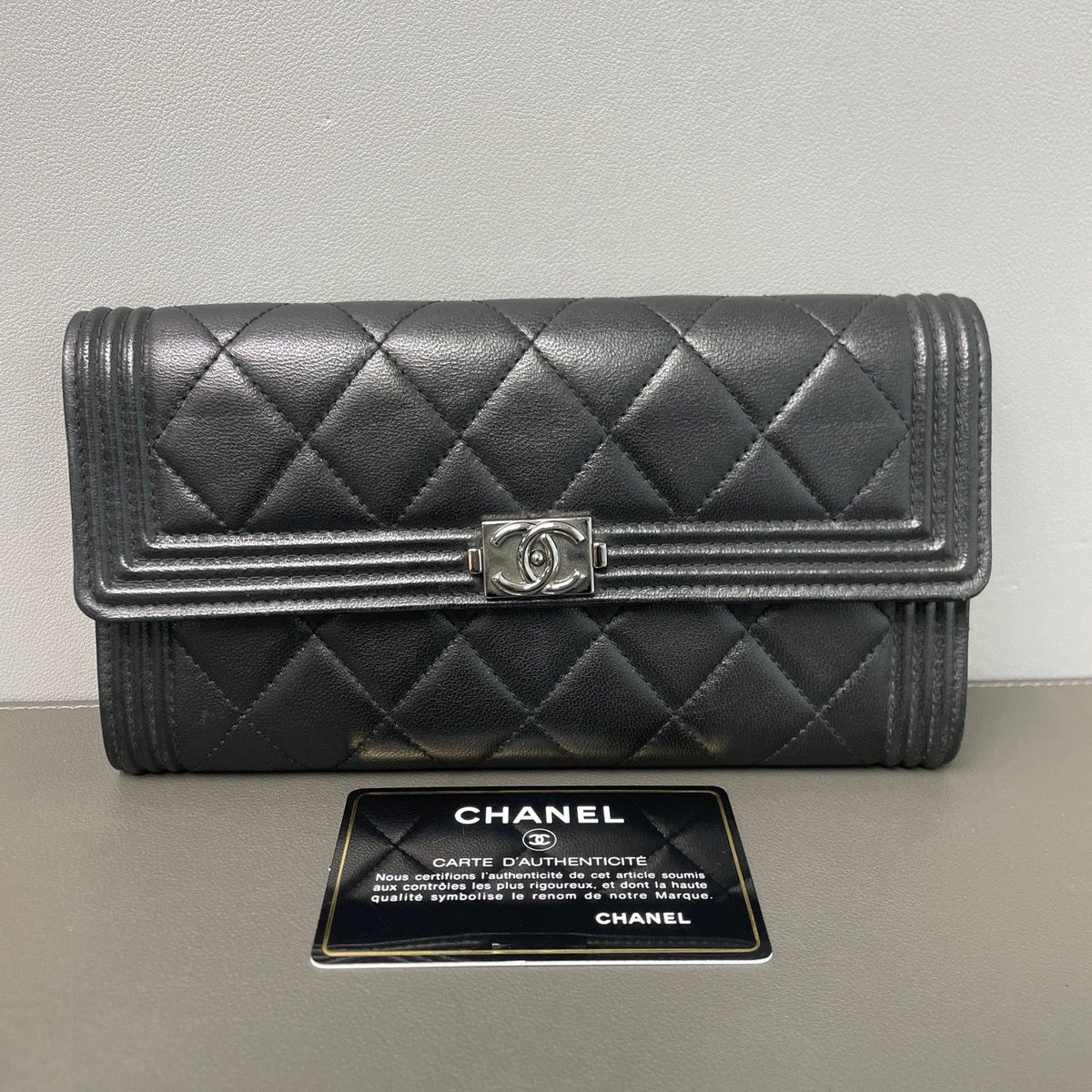 Chanel silver hardware Leboy Wallet twins LDZ1307