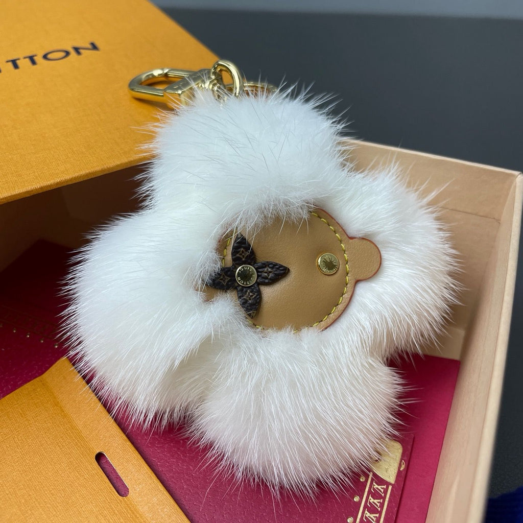 Louis Vuitton Vivienne Mink Fur Key Holder Twins LDZ928