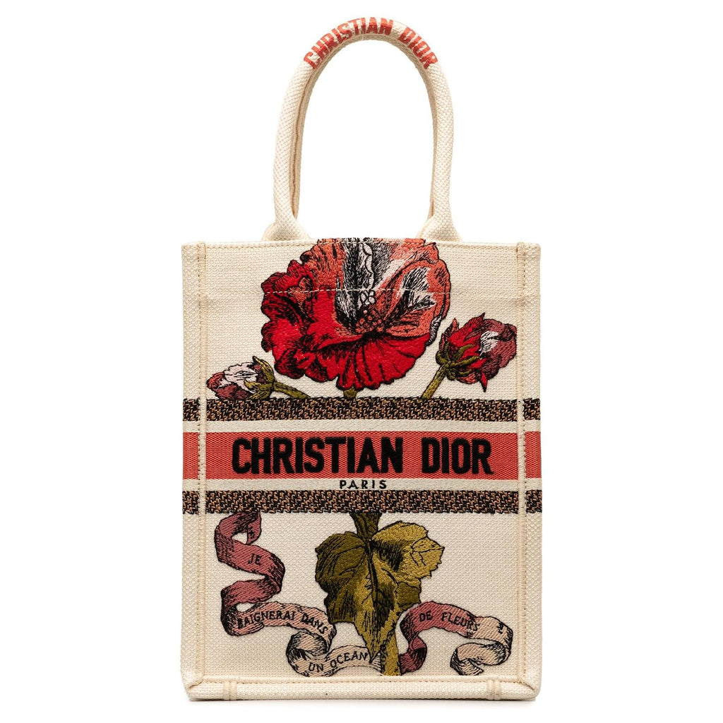 Dior Fleurs Bibliques Embroidery Vertical Book Tote twins