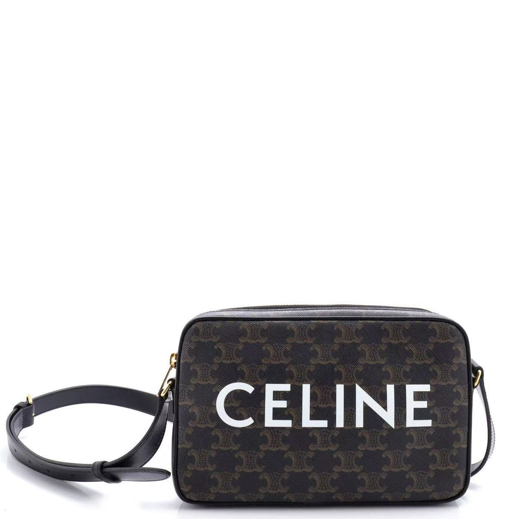 Logo Messenger Bag Triomphe Coated Canvas Medium Twins