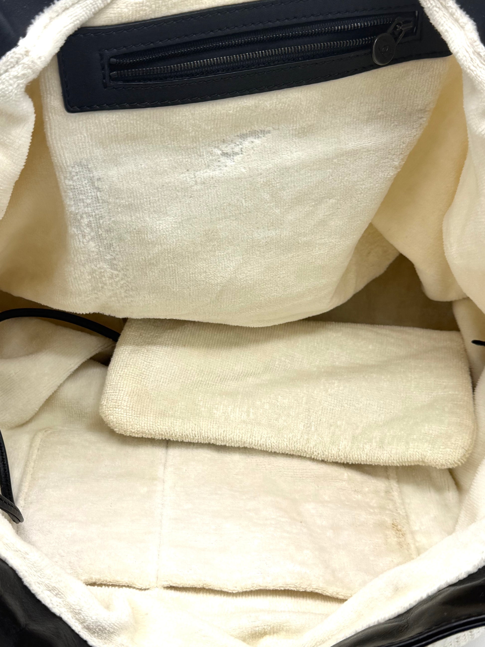 Canvas Woven Lambskin Lax Accordion TOTE