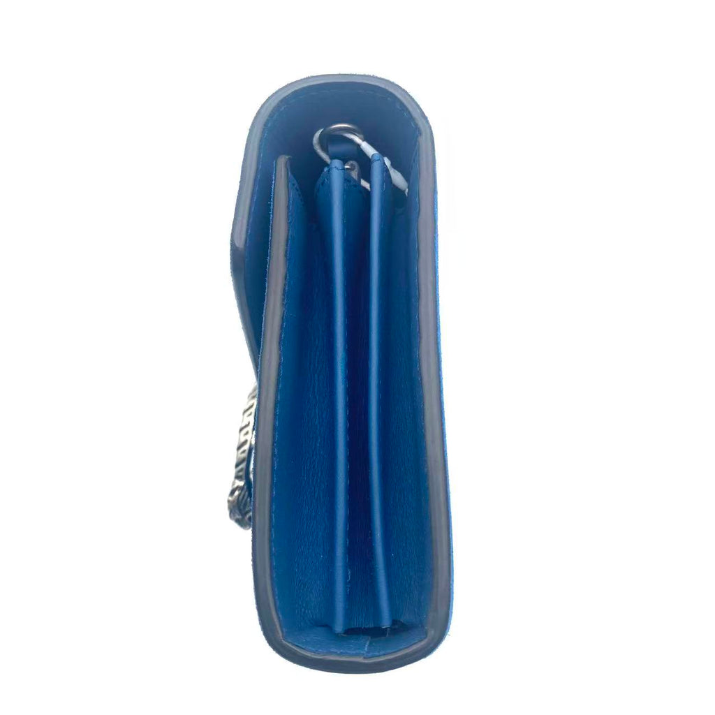 Blue Suede Dionysus Mini Wallet on Chain