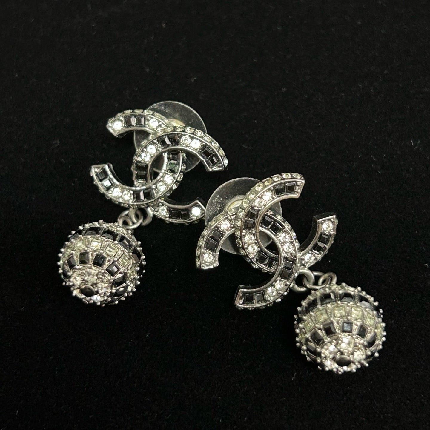 Chanel Coco Mark Earrings Rhinestone Twins LDJ3279