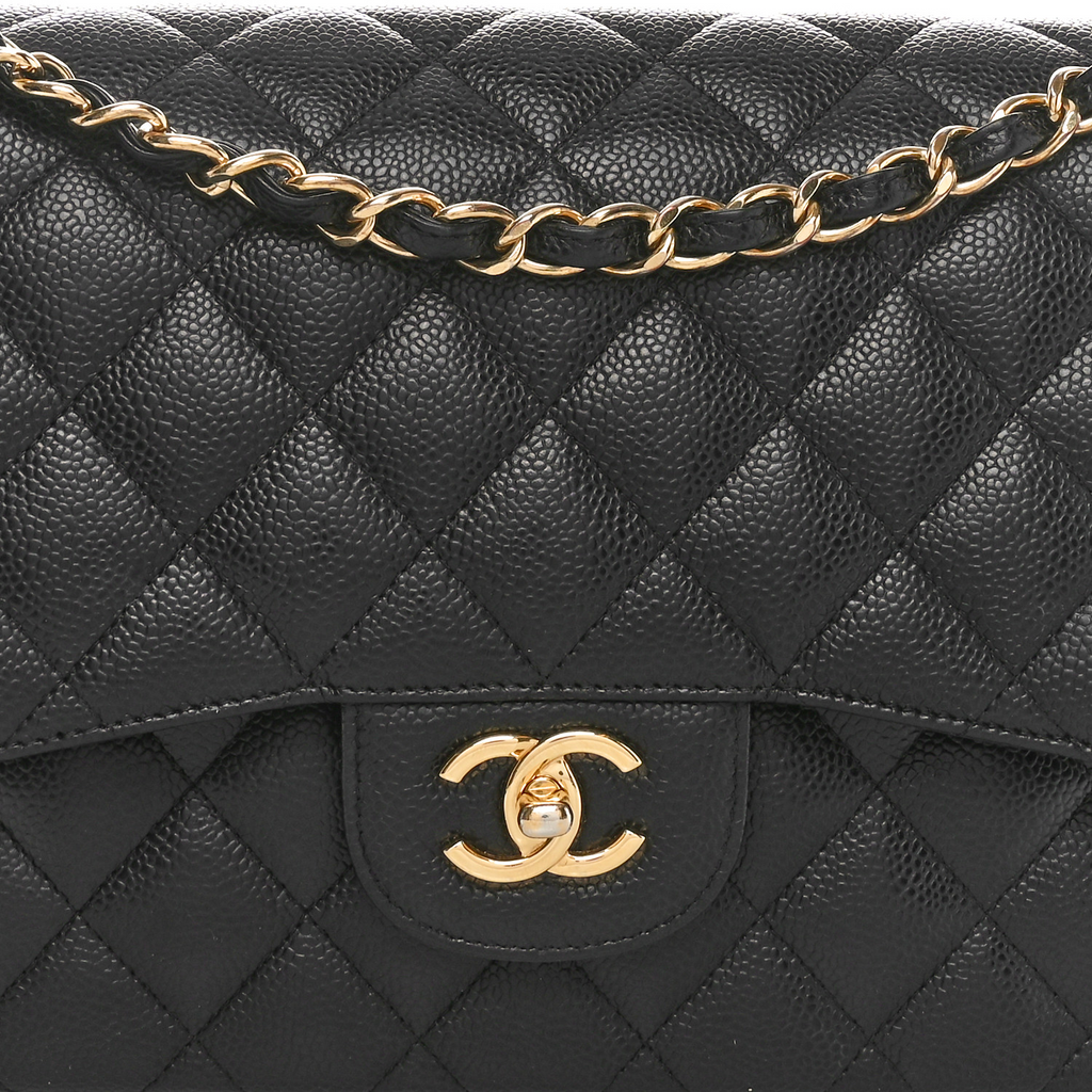 Vintage Classic Double Flap Bag Quilted Caviar Jumbo Twins