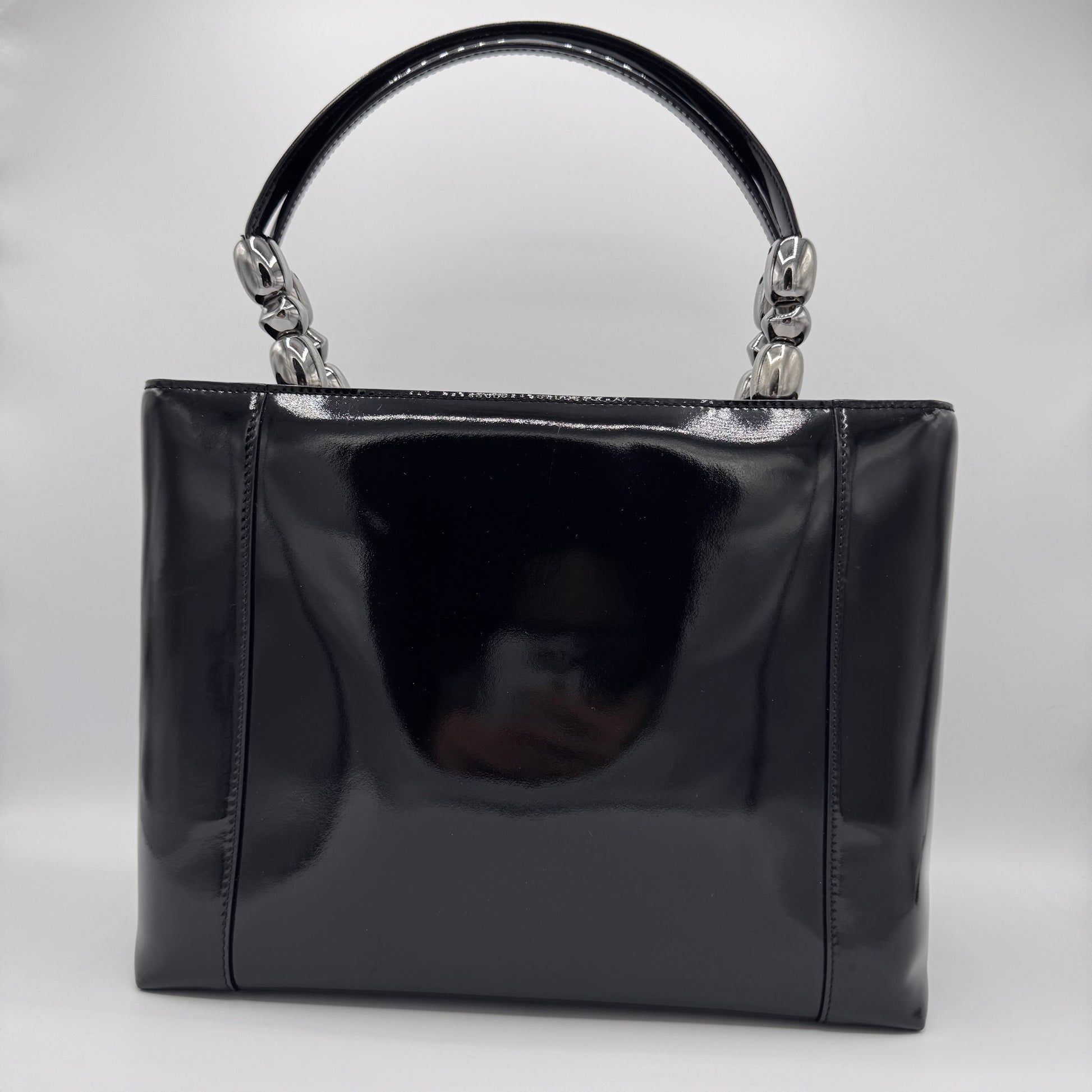 Dior Black Malice Patent Leather Satchel
