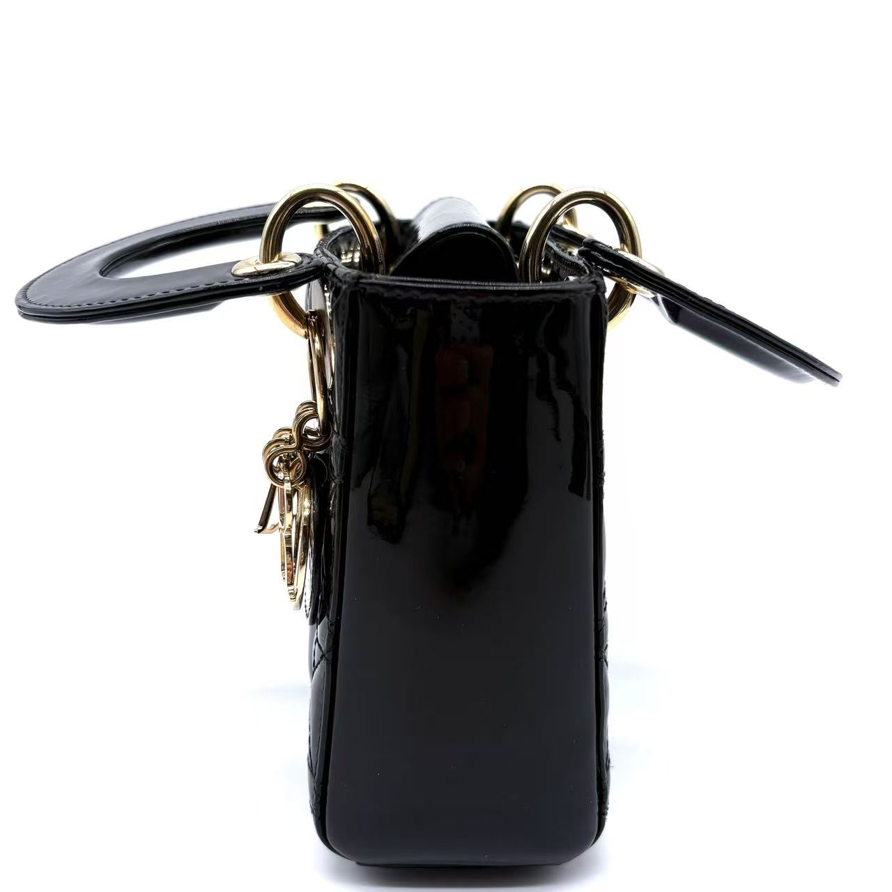 Lady Dior Chain Bag Cannage Quilt Patent Mini