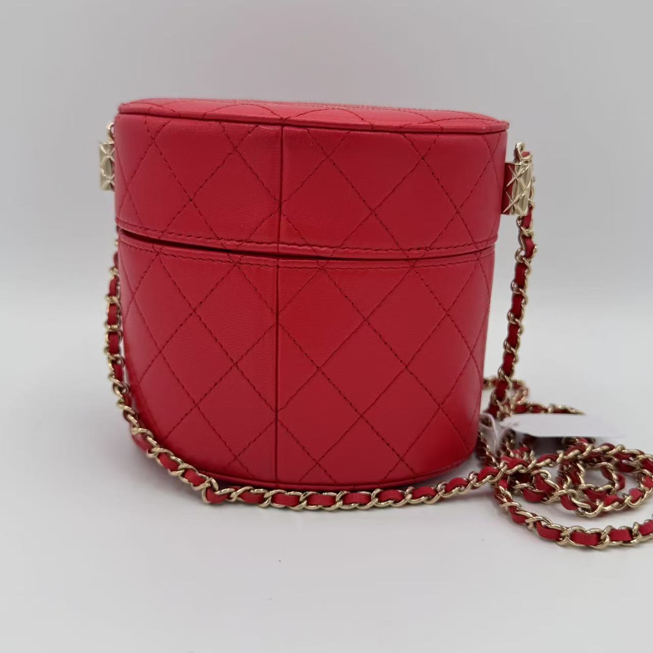 Chanel Quilted Small Round Vanity With Chain