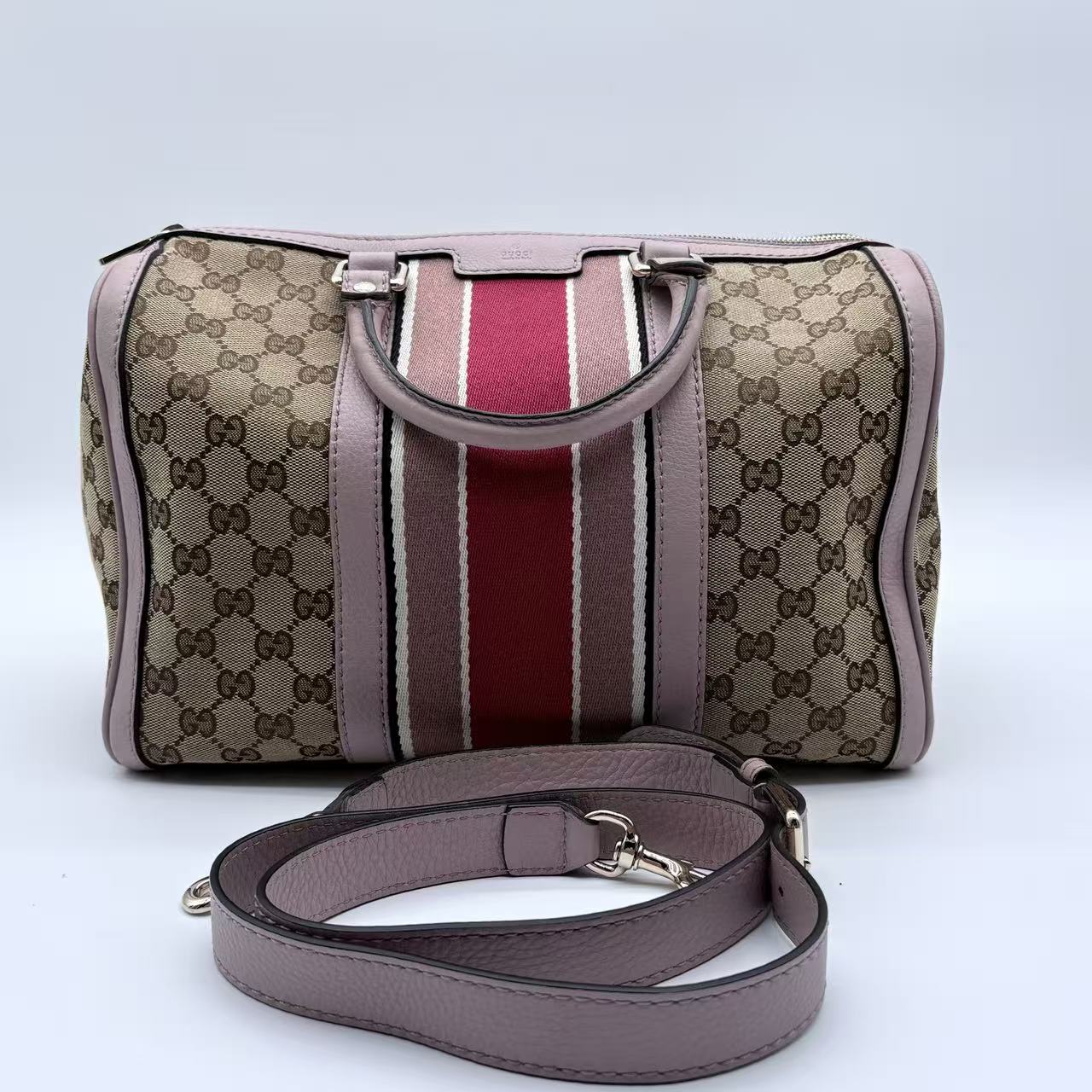 GUCCI Vintage Web Boston Bag