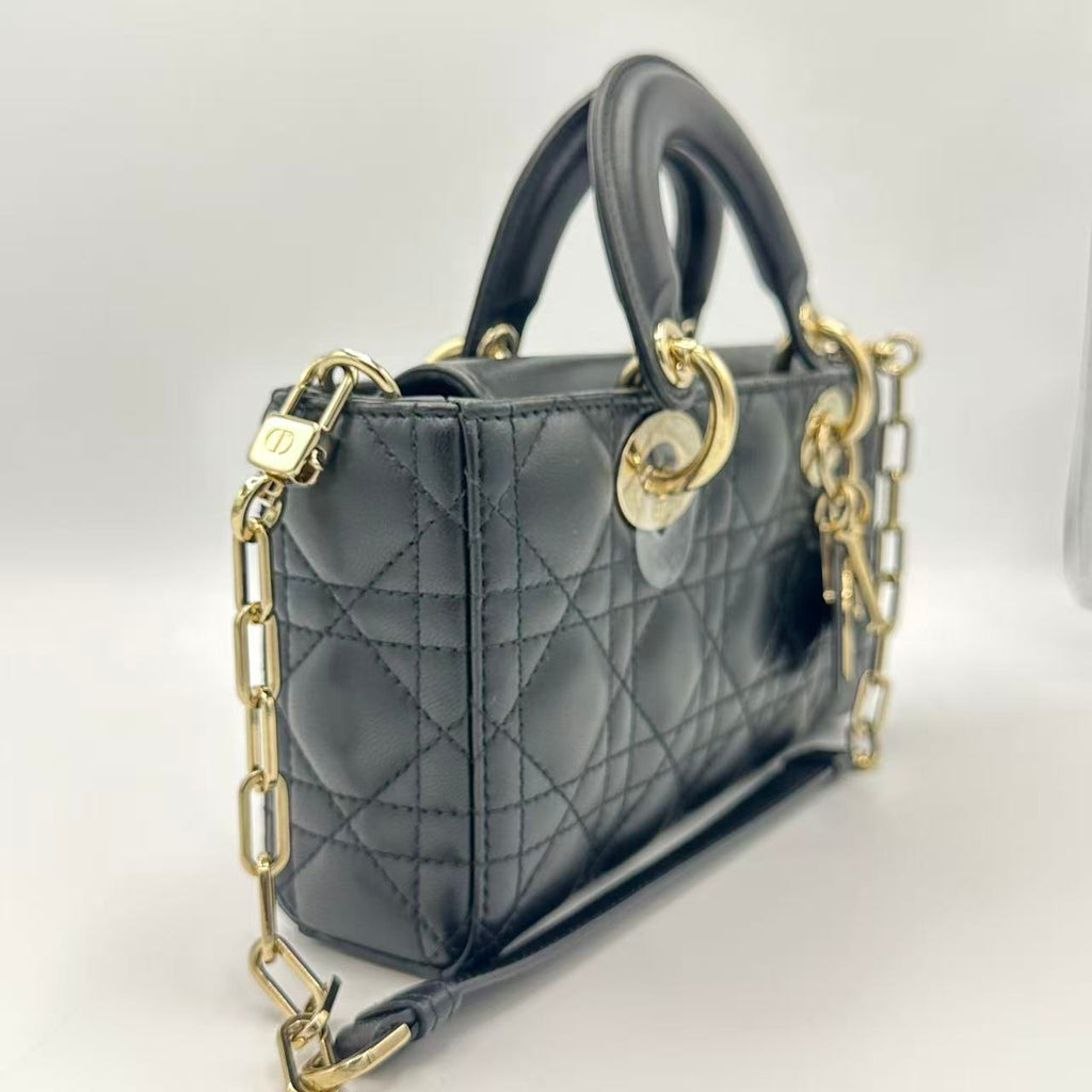 Mini Lady D-Joy Bag Black Cannage Lambskin