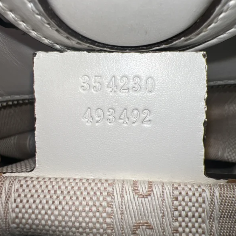 Gucci White Bright Diamante Leather Top Handle Tote Bag B23968