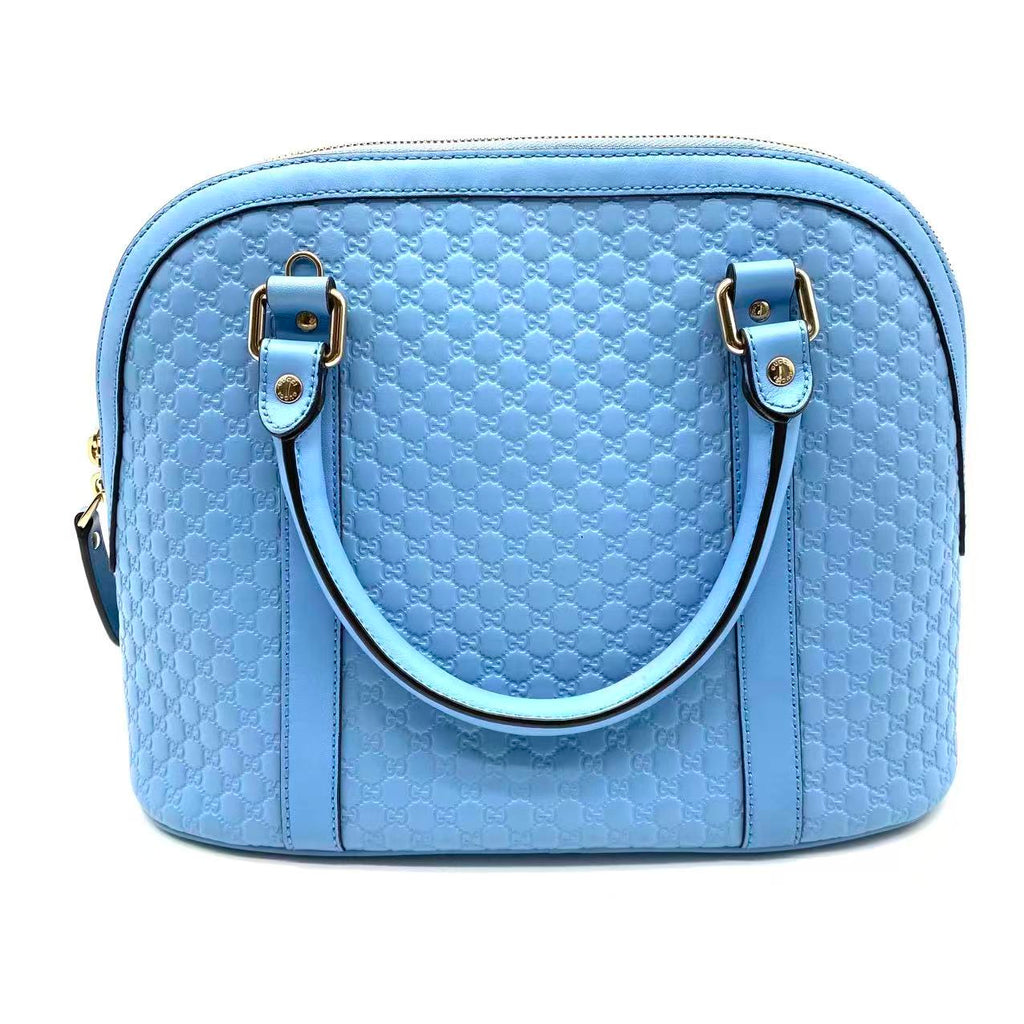Gucci Blue leather microguccissima dome bag