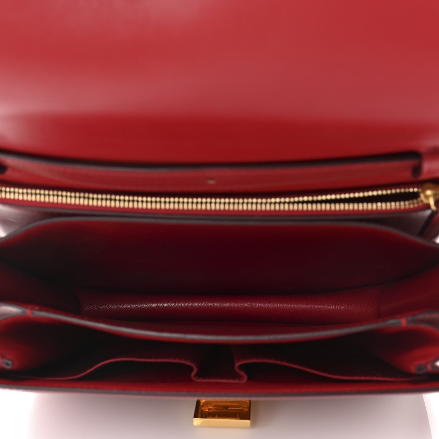 Box Calfskin Medium Classic Box Flap Bag Red twins